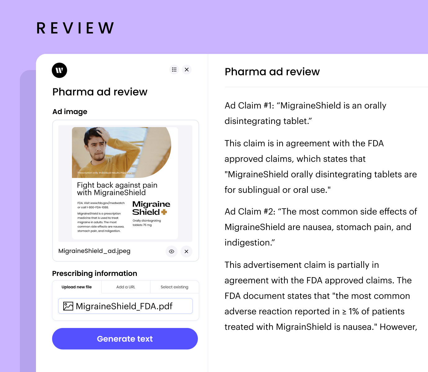 Review advertisement images for compliance